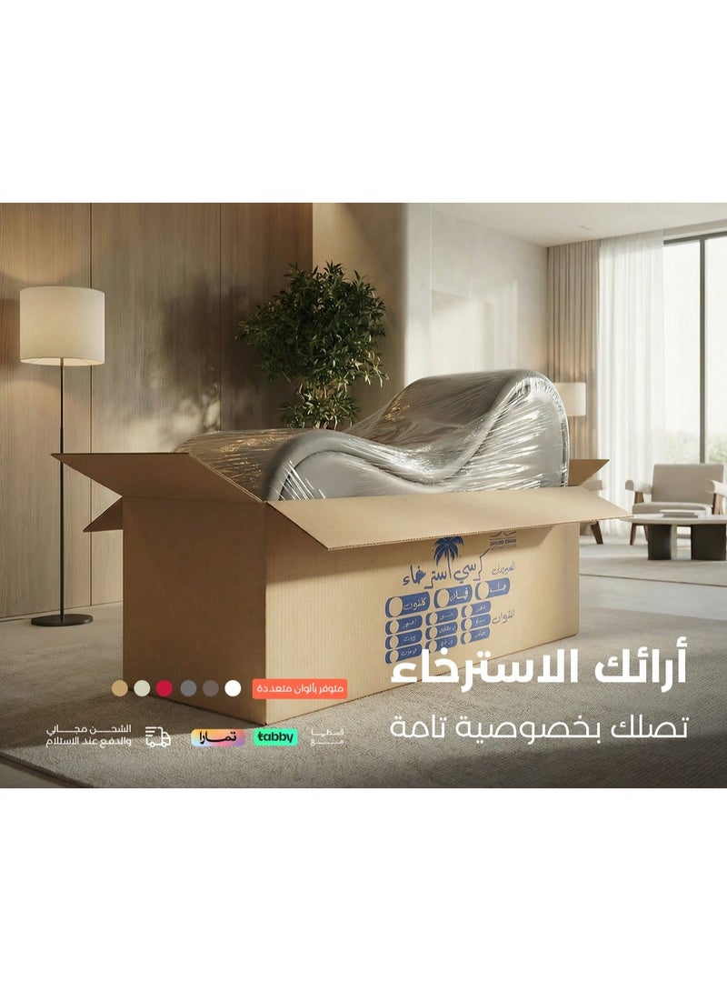 HORSE MATTRESS Leather Chaise Longue Very Comfortable 1-Seater Sofa With Modern Design For Living Room And Bedroom 70x180x50 cm- Grey - Image 2